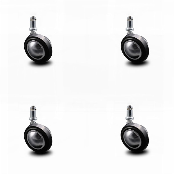 Service Caster 2.25 Inch Bright Chrome Soft Tread Ball Caster - 7/16 Inch Grip Ring Stem, 4PK SCC-GR01S214-DCR-BC-71678-4 - main